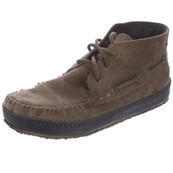 RAG & BONE Leather Moccasin Boots 6 Ankle Bootie Brown Suede High Top - Picture 1 of 5